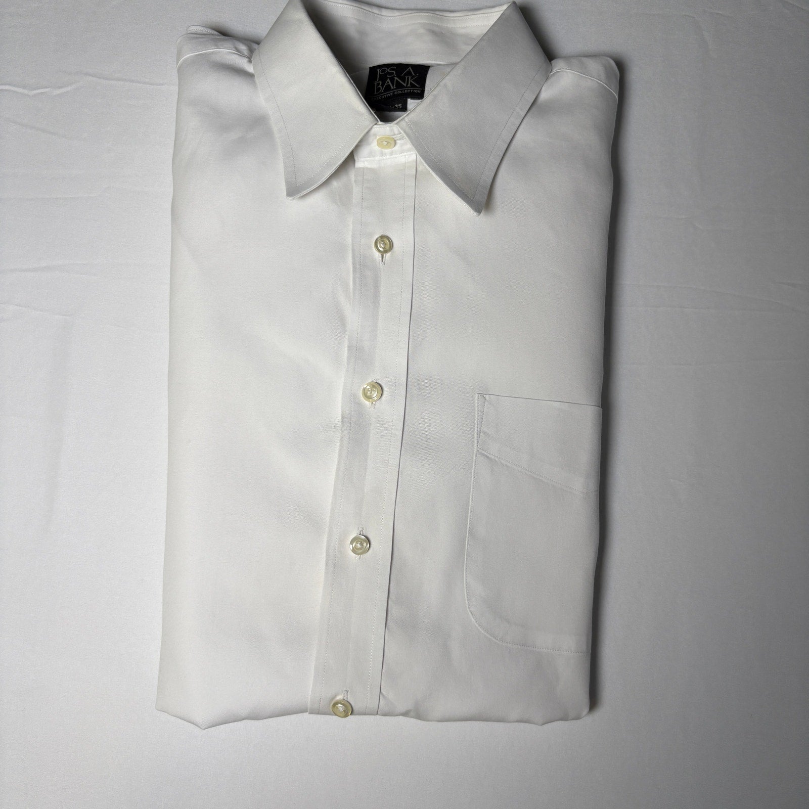 Jos A Bank Executive Collection Dress Shirt White 16.5 35 Men Long Sleeve Cotton