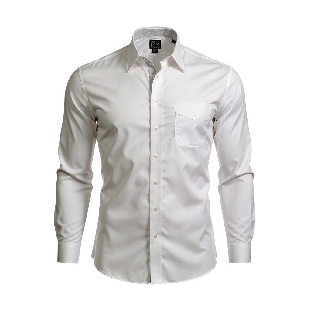 Jos A Bank Traveler Dress Shirt Mens Large 16.5 34 White Long Sleeve Cotton