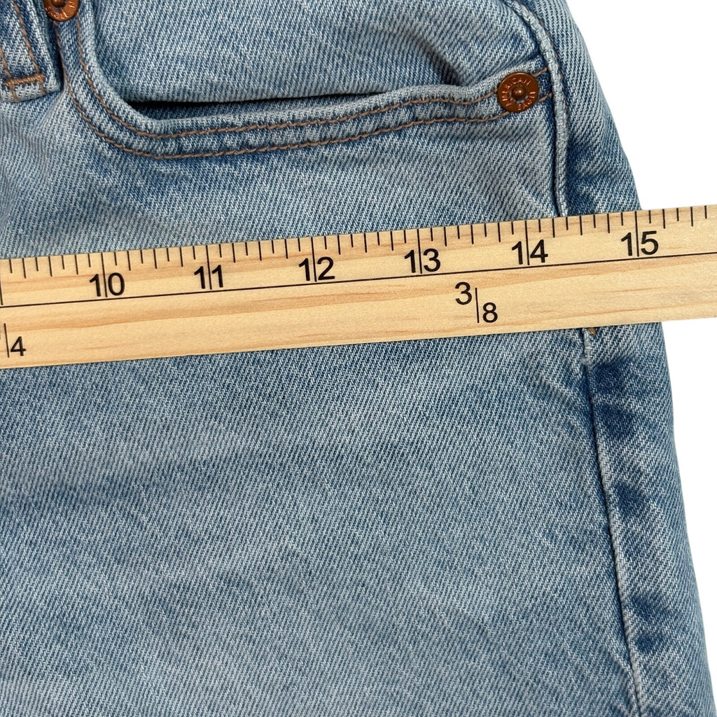 American Eagle Womens 27 Distressed Raw Hem Cropped Stretch Denim Light Wash