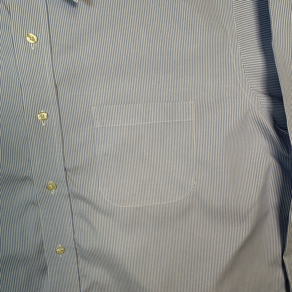 Brooks Brothers Shirt 16.5-4/5 Blue White Stripe Traditional Fit Non Iron Cotton