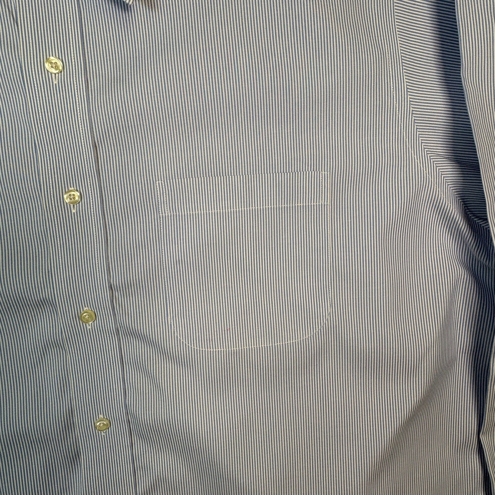Brooks Brothers Shirt 16.5-4/5 Blue White Stripe Traditional Fit Non Iron Cotton