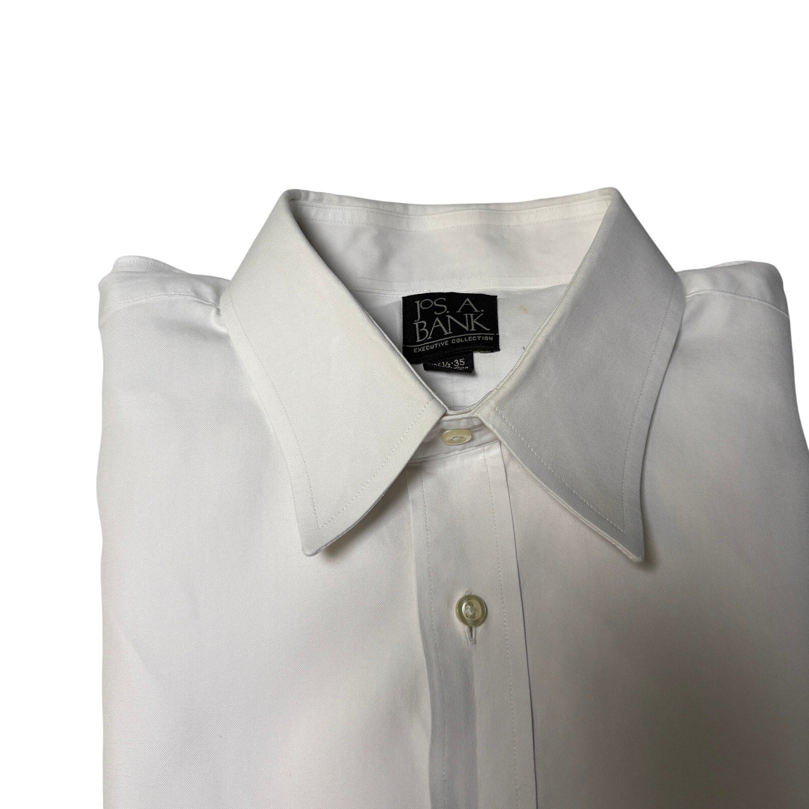 Jos A Bank Executive Collection Dress Shirt White 16.5 35 Men Long Sleeve Cotton