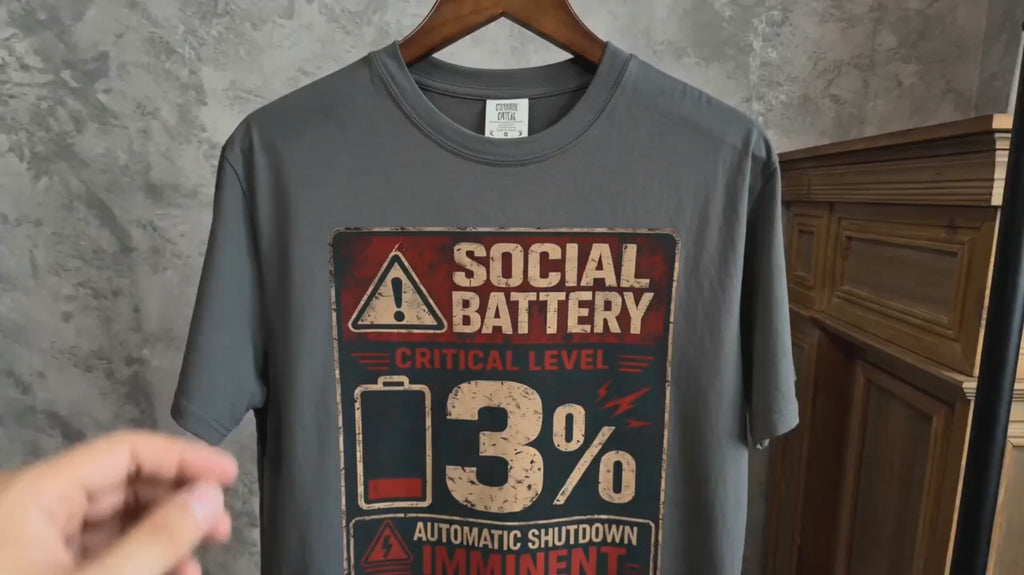 Social Battary | Introvert Warning Shirt | Funny Introvert Quote T-shirt